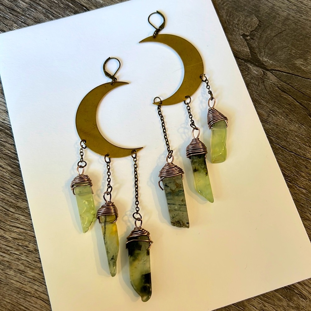 Bohemian Crescent Drop earrings